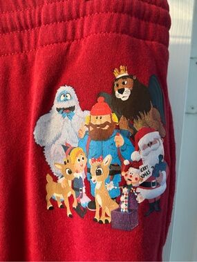 Red Holiday Character Graphic Sweatpants